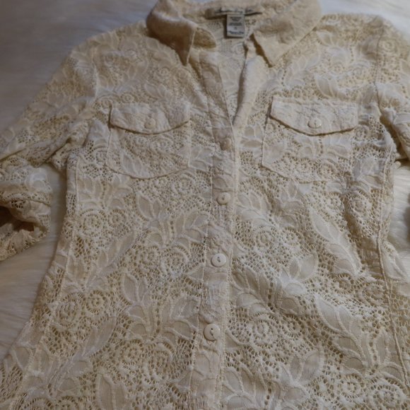 American Rag Lace Button Down - Picture 2 of 5
